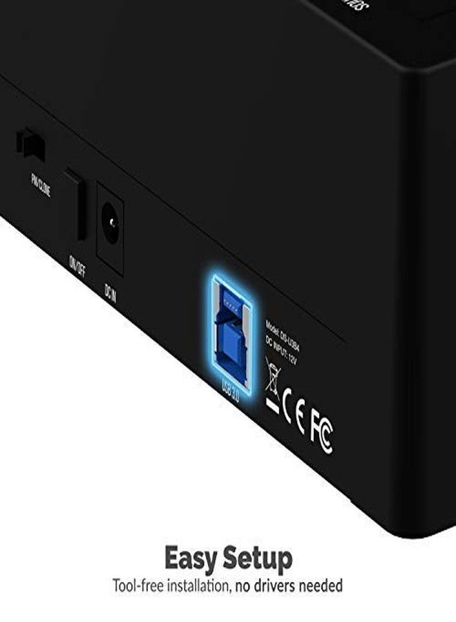 SABRENT 4-Bay USB 3.0 Docking Station for 2.5/3.5” SATA SSD/HDD, Tool-Free Trayless Design, USB 3.2 Gen 1 5Gbps, Supports 4 Drives Simultaneously, Compatible with Windows, macOS, Linux (DS-U3B4) - Image 5